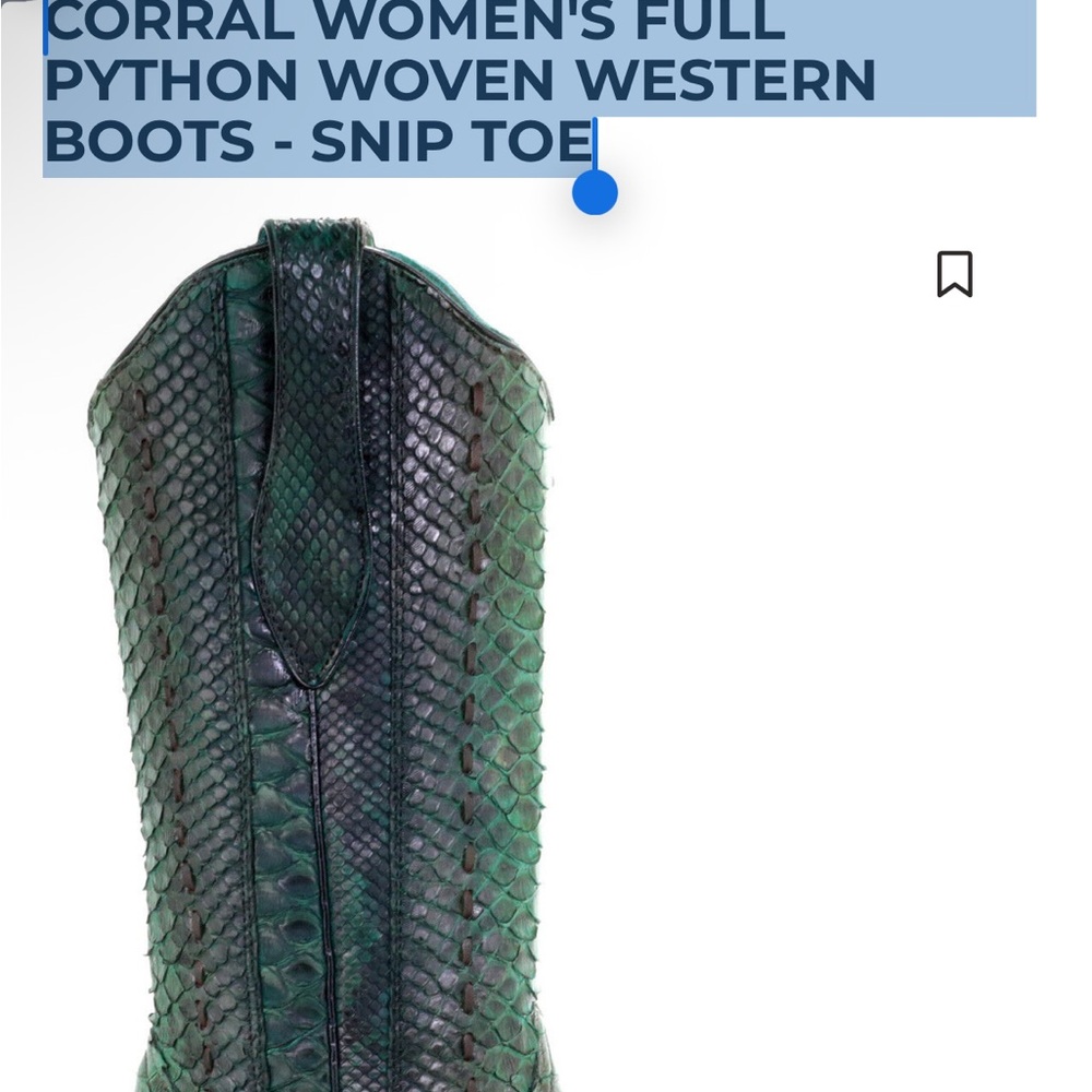 Corral Green Heeled Python Boots